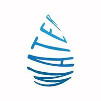 signe de goutte d'eau. forme de lettrage. logo de gouttelettes bleues. illustration vectorielle sur fond blanc vecteur