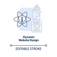 icône de concept bleu clair de conception de site Web dynamique. conception de sites Web idée abstraite illustration de ligne mince. site basé sur une base de données. dessin de contour isolé. trait modifiable. vecteur