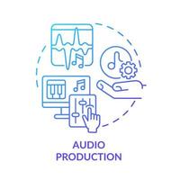 icône de concept de dégradé bleu de production audio. sélection des meilleures compétences pour l'illustration de la ligne mince de l'idée abstraite du pigiste. commerce de la musique. dessin de contour isolé. vecteur