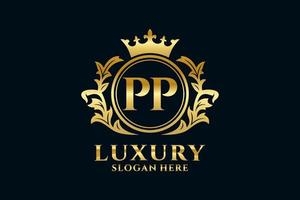 modèle de logo de luxe royal de lettre pp initiale dans l'art vectoriel pour des projets de marque luxueux et d'autres illustrations vectorielles.