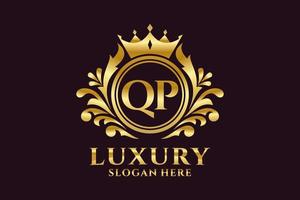 modèle initial de logo de luxe royal de lettre qp dans l'art vectoriel pour des projets de marque luxueux et d'autres illustrations vectorielles.