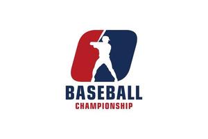 lettre o avec création de logo de baseball. éléments de modèle de conception de vecteur pour l'équipe sportive ou l'identité d'entreprise.