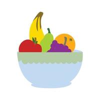 assiette de salade de fruits icône isolé avec illustration vectorielle vecteur