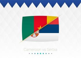 équipe nationale de football du cameroun contre la serbie. match de football 2022 contre icône. vecteur