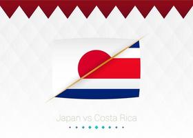 équipe nationale de football du japon contre le costa rica. match de football 2022 contre icône. vecteur