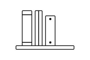 livres sur l'icône de l'étagère. contours des livres sur l'icône de vecteur d'étagère pour la conception de sites Web isolés sur fond blanc