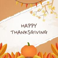affiche de voeux joyeux thanksgiving sur les médias sociaux vecteur