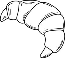 illustration de croissant noir et blanc vecteur