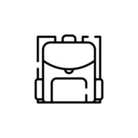 sac à dos, école, sac à dos, sac à dos ligne pointillée icône illustration vectorielle modèle de logo. adapté à de nombreuses fins. vecteur
