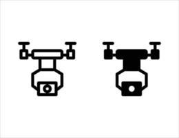 icône de drone. icône de contour et icône solide vecteur