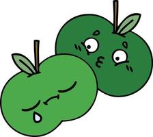 pommes de dessin animé mignon vecteur