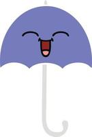 parapluie de dessin animé rétro couleur plate vecteur