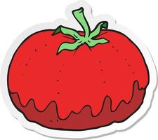 autocollant d'une tomate de dessin animé vecteur
