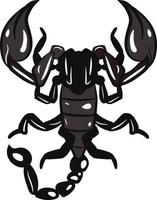 scorpion vue de dessus illustration 2d vecteur