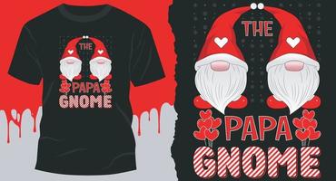 le papa gnome meilleur design de noël pour les cartes-cadeaux, bannières, vecteurs, t-shirts, affiches, imprimés, etc. vecteur