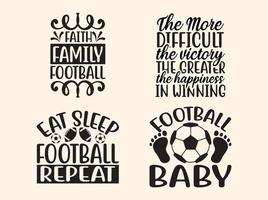 conception de t-shirt de typographie de football vecteur