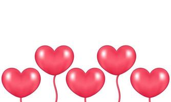 fond de ballon en forme de coeur rose vecteur