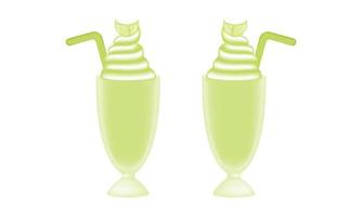 illustration de crème glacée au thé vert avec technique de maillage 5 vecteur