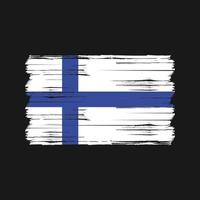 pinceau drapeau finlandais. drapeau national vecteur