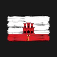 pinceau de drapeau de gibraltar. drapeau national vecteur