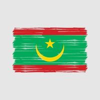 pinceau drapeau mauritanie. drapeau national vecteur