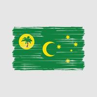 brosse de drapeau des îles cocos. drapeau national vecteur