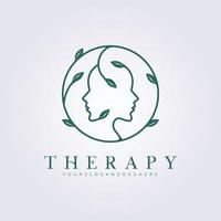 santé mentale, aide à la thérapie logo illustration vectorielle conception vecteur