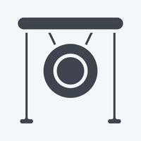 icône gong. lié au symbole du sport de combat. style de glyphe. conception simple modifiable. illustration simple.boxe vecteur