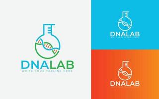 logo de laboratoire d'adn, adn, logo de laboratoire génétique moderne, laboratoire scientifique, symbole créatif. vecteur
