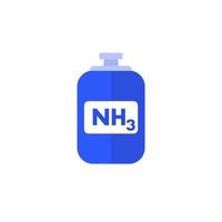 ammoniac, icône de vecteur de réservoir de gaz nh3
