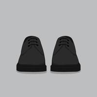 chaussures en cuir noir en dessin animé pour la conception de modèles de publicité vecteur