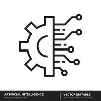 intelligence artificielle. icône de contour d'innovation. vecteur modifiable