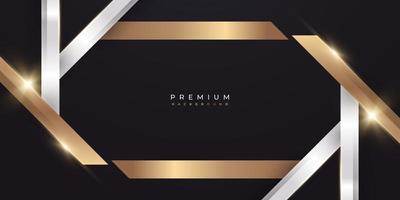 abstrait de luxe blanc, noir et or. fond premium élégant avec style papier découpé vecteur