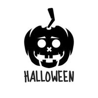 logo halloween pour votre conception avec illustration vectorielle de citrouille dessinée à la main. cette illustration peut être utilisée comme carte de voeux, affiche ou impression vecteur