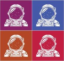 astronaute ou cosmonaute en illustration vectorielle espace ouvert. vecteur