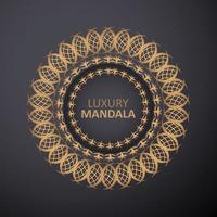 mandala coloré de fond d'or de luxe vecteur