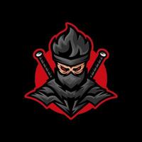 modèle vectoriel de logo esport mascotte ninja, concepts créatifs de conception de logo ninja