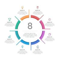 cercle infographique 8 options pour réussir vecteur