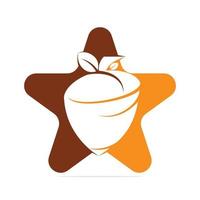 modèle de conception de logo en forme d'étoile de gland créatif. création de logo vectoriel feuilles d'automne.