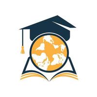 conception de concept d'éducation internationale. modèle de vecteur de logo d'icône de globe d'éducation.