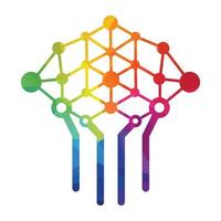 concepts de conception de logo d'arbre numérique. logo des entreprises d'apprentissage éducatif et de technologie. vecteur
