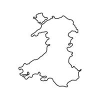 pays de galles, carte de la région du royaume-uni. illustration vectorielle. vecteur