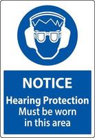avis protection auditive doit être porté signe sur fond blanc vecteur