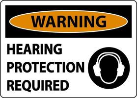 Protection auditive d'avertissement signe requis sur fond blanc vecteur