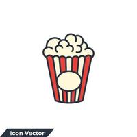 illustration vectorielle de pop-corn icône logo. modèle de symbole de pop-corn pour la collection de conception graphique et web vecteur