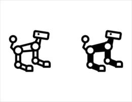 icône de chien robot. icône de contour et icône solide vecteur