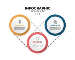 cercle d'infographie d'entreprise avec modèle de vecteur d'étapes en 3 parties