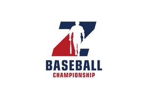 lettre z avec création de logo de baseball. éléments de modèle de conception de vecteur pour l'équipe sportive ou l'identité d'entreprise.