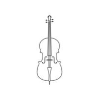 icône de violoncelle classique noir et blanc. chaîne vectorielle isolée malade. vecteur