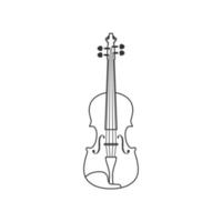 icône noire et blanche de violon classique. chaîne vectorielle isolée malade. vecteur